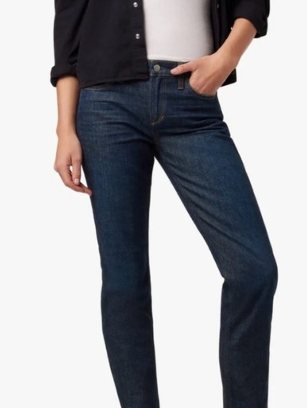 NWT Joe's Jeans Laura Mid Rise Cigarette Straight Leg Denim Double Down 27